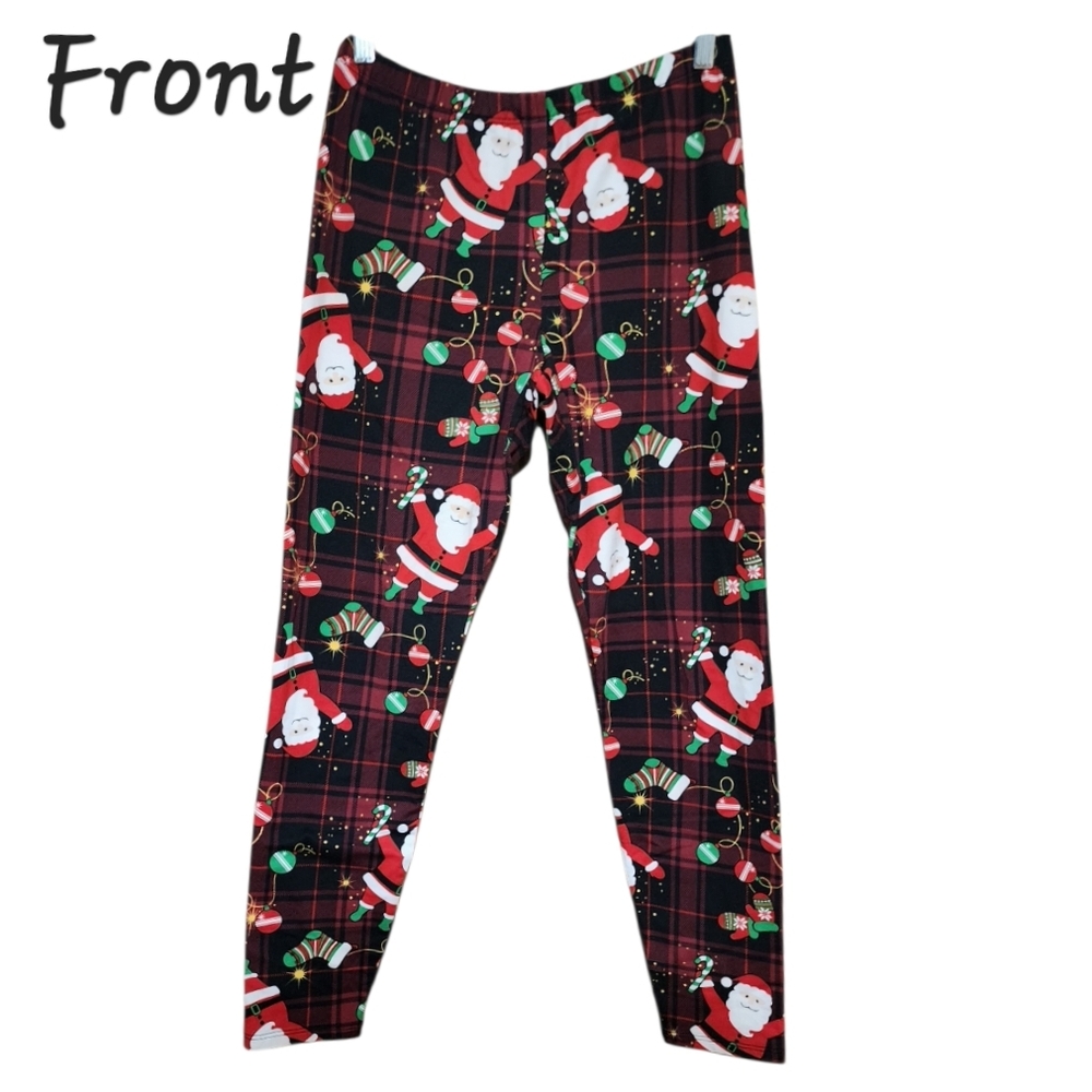 Eye Candy Red and Black Santa Leggings